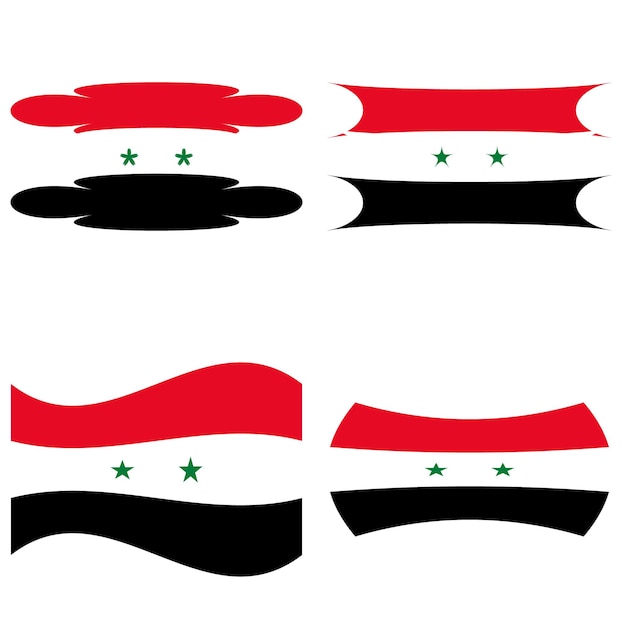 Vector syria flag set collection vector