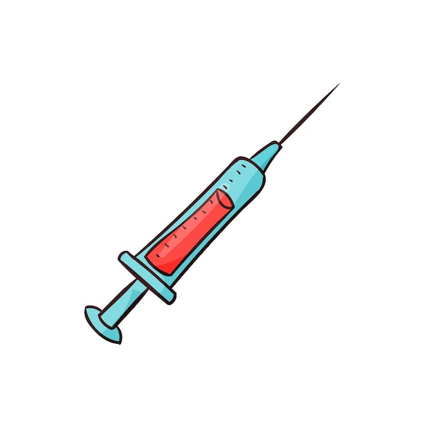 Vector vector syringe icon in flat style coronavirus vaccine inject vector illustration on isolated