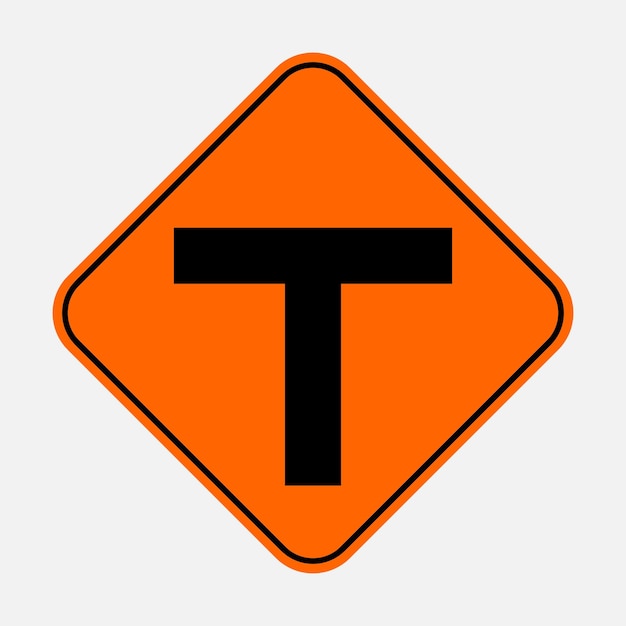 vector T intersection temporary sign