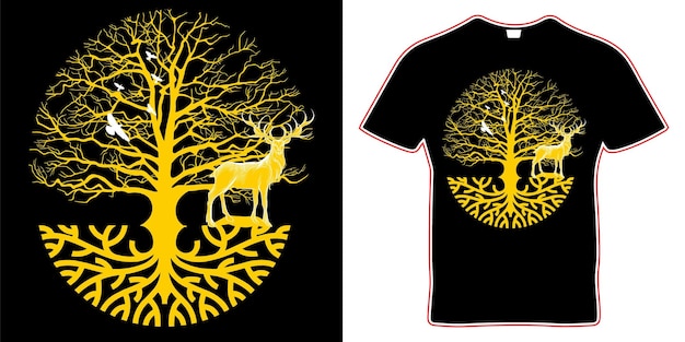 vector t-shirt design. tree t-shirt design.