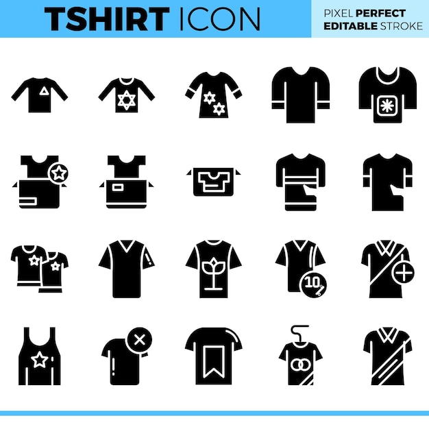 Vector vector t-shirt iconen set