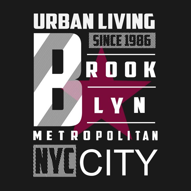 vector t shirt letters brooklyn typography design