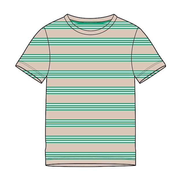 Vector t-shirt met korte mouwen met overal strip vector illustratie sjabloon