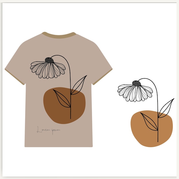 Vector vector t-shirt ontwerp wilde bloemen ontwerpelementen bloem kruiden illustratie