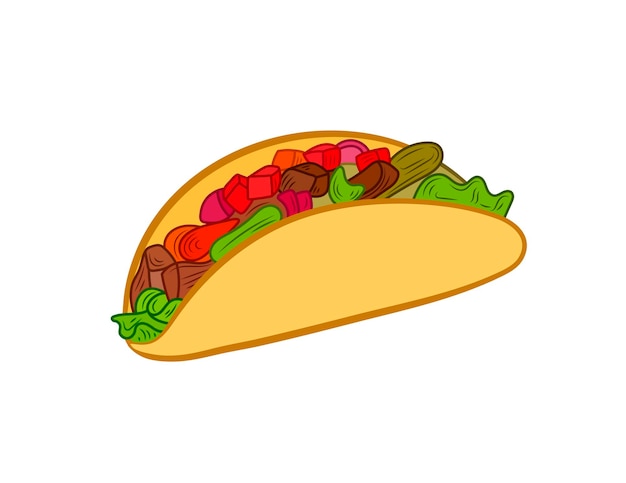 Vector taco kleurrijke illustratie geïsoleerd