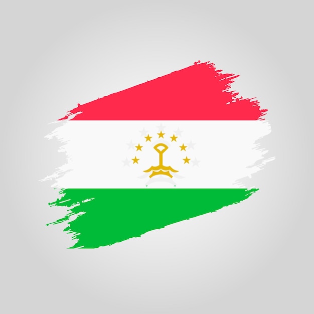 Vector Tadzjikistan vlag Penseelstreek met grunge achtergrond