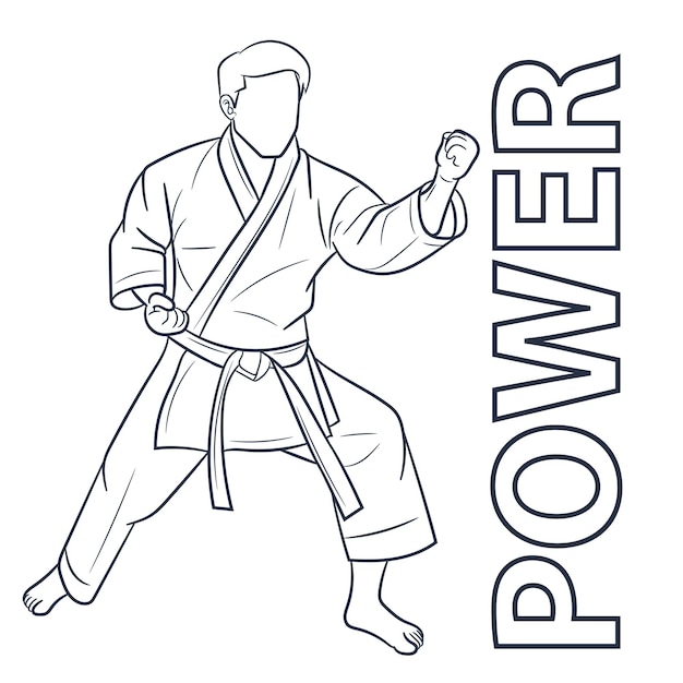 Vector taekwondo martial art basic technique