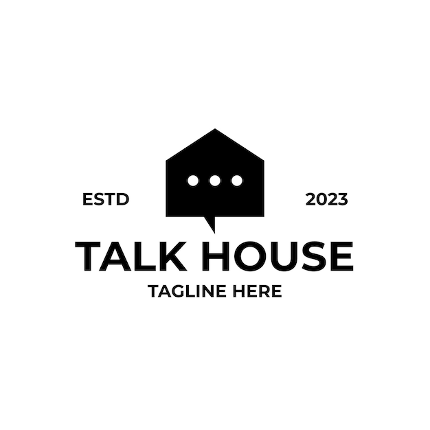 Vector talk or chat house logo design concept illustration idea