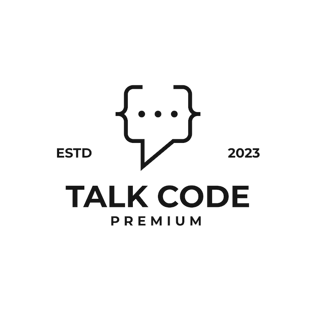 Vector talk code logo design concept illustration idea