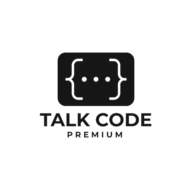 Vector talk code logo design concept illustration idea