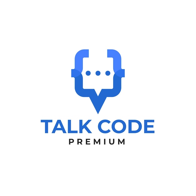 Vector talk code logo design concept illustration idea