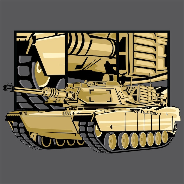 Vector vector tank army with details