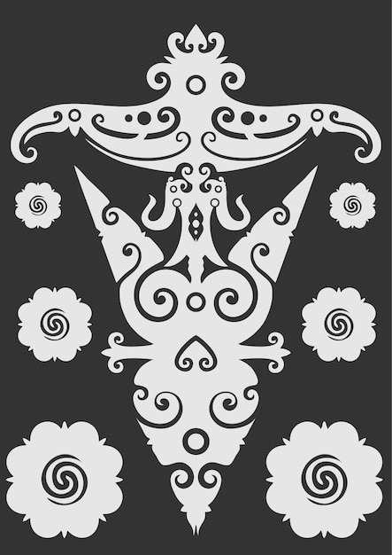 Vector vector tattoos illustration dayak borneo