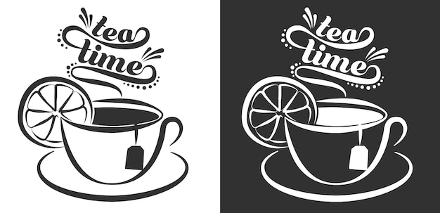 Vector tea time design cup of tea