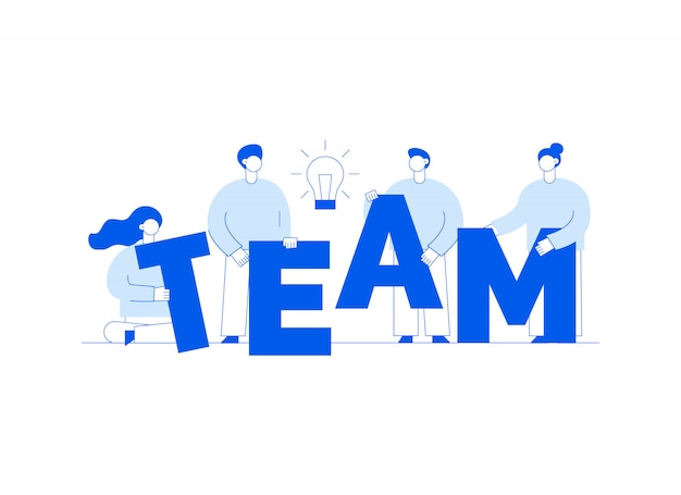 Vector teamwork and business strategy illustration