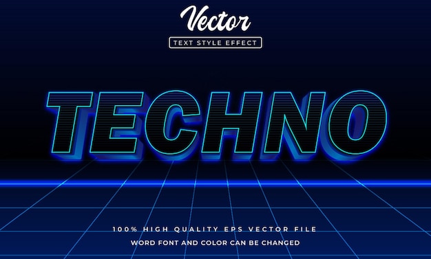 vector techno modern 3d style text effect