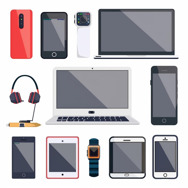 Vector vector technologie apparaat illustratie digitale gadget set modern ontwerp icoon mobiele cartoo