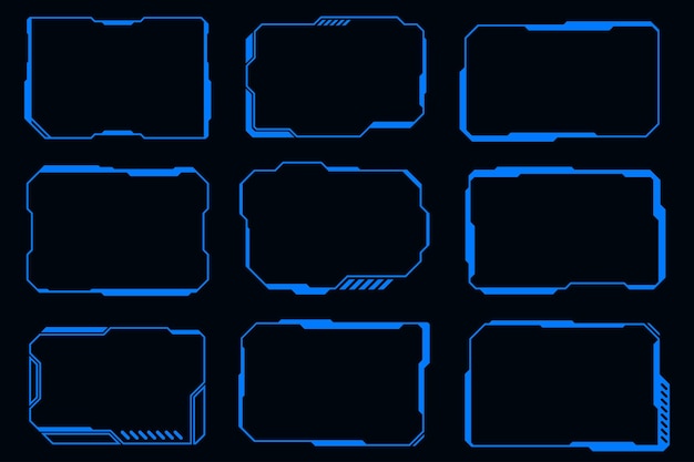 Vector technologie futuristische set hi tech frame element HUD focus scifi vierkante vorm ontwerp