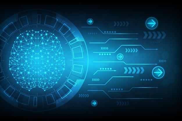 Scheda a tecnologia vettoriale tecnologia globale astratta con intelligenza artificiale concettuale