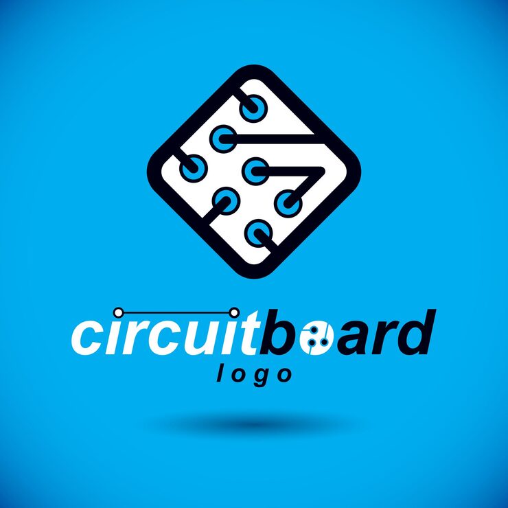 Vector 矢量技術 cpu 設計與方形微處理器方案. 電腦電路板,數碼元素. 技術微晶片標誌.