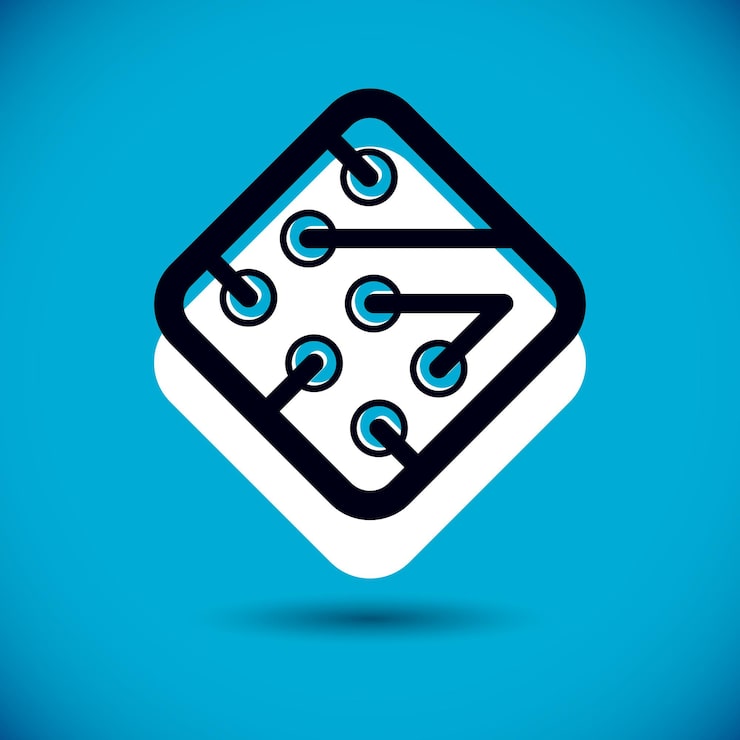 Vector 矢量技術 cpu 設計與方形微處理器方案. 電腦電路板,數碼元素. 技術微晶片標誌.