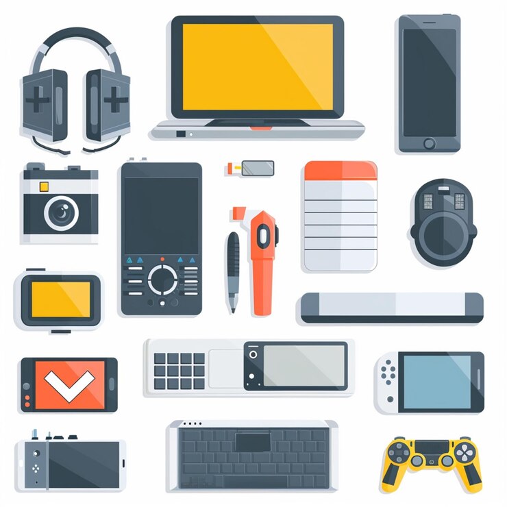 Vector vector technology device illustration gadget digital set modern mobile design icon flat