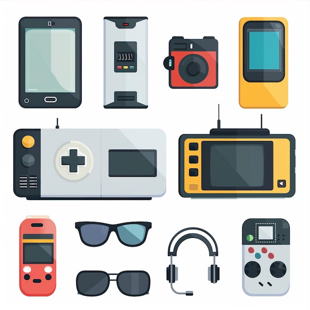 vector technology device illustration gadget digital set modern mobile design icon flat
