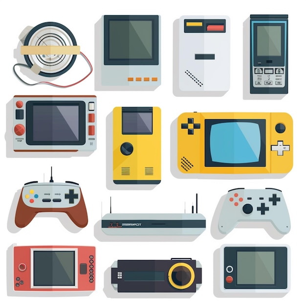 vector technology device illustration gadget digital set modern mobile design icon flat