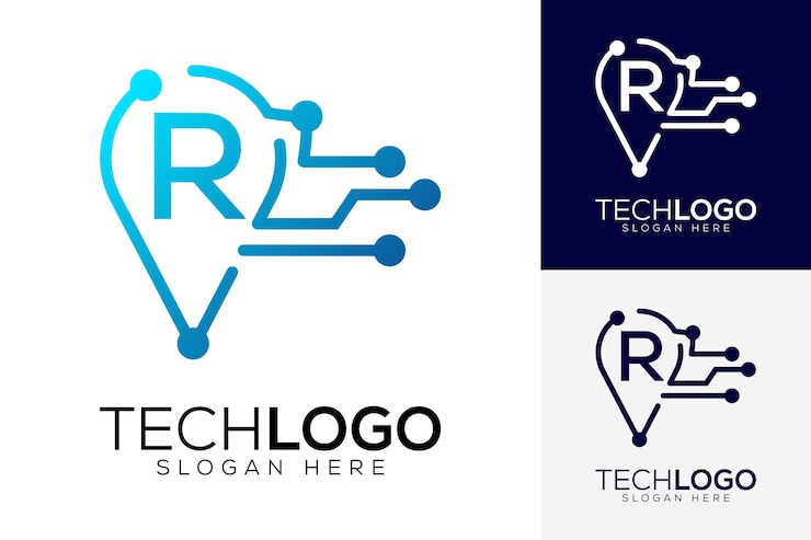 Vector vector technology letter r logo