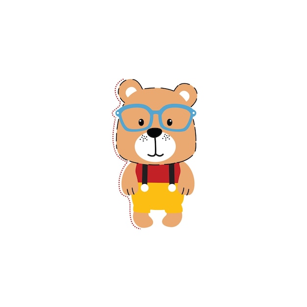 Vector teddy bear. cute stuffed toy