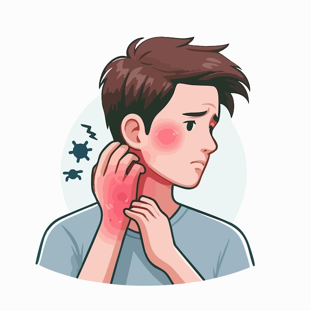vector teenagers have skin disease