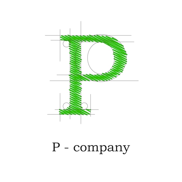 Vector teken ontwerp letter P