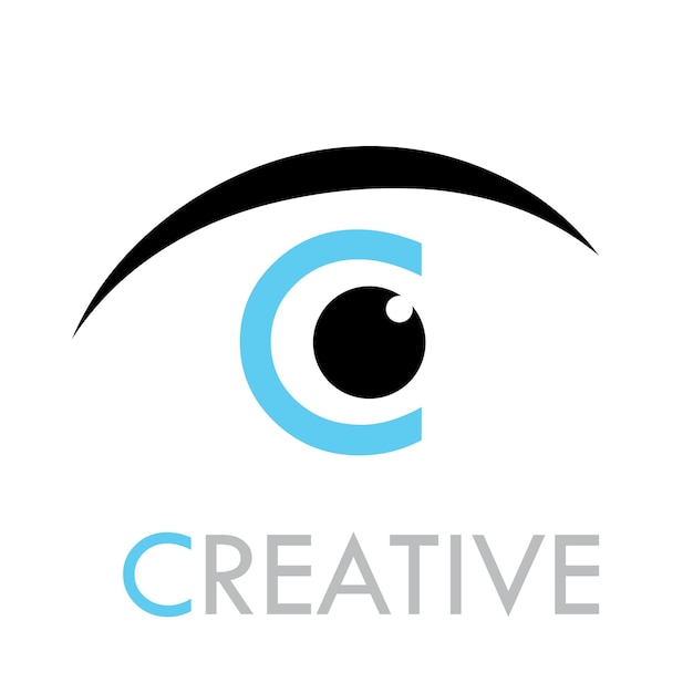 Vector teken oog met letter C van creatief