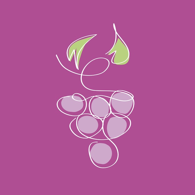Vector teken Wijn tros druiven
