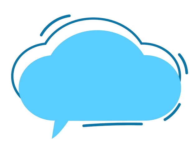 Vector tekstballon. Dialoogvenster, pictogram, bericht, sjabloon. Blauwe wolken voor tekstbelettering