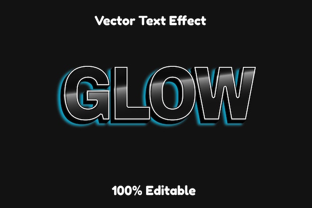 vector teksteffect bewerkbare gloed