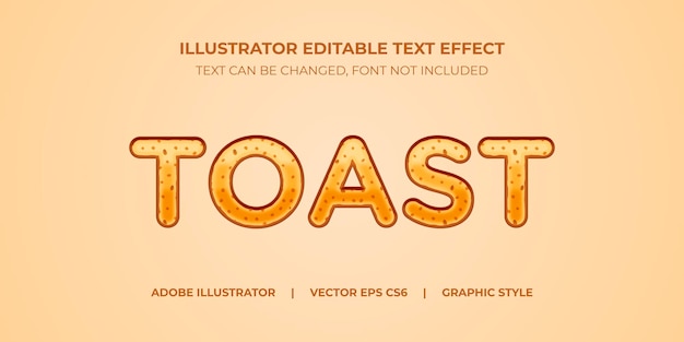 Vector teksteffect illustrator grafische stijl Toast Bread