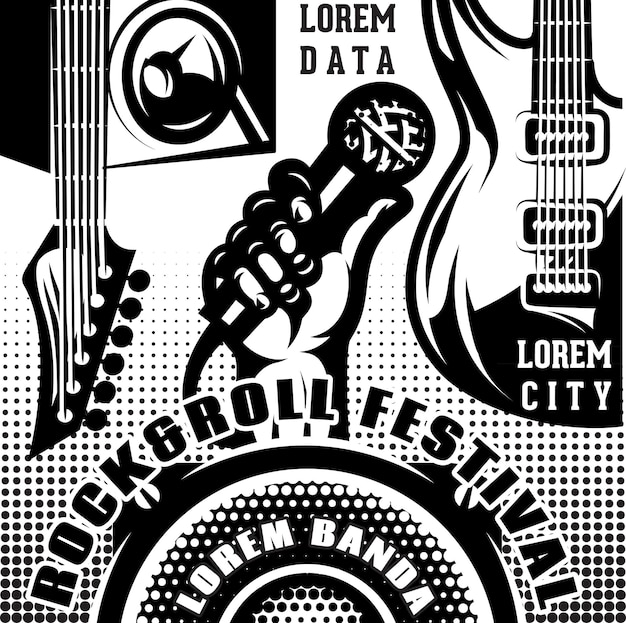 Vector vector template for advertising poster rock and roll concert or festival