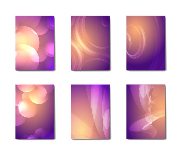 Vector template for brochure design. a set of six backgrounds