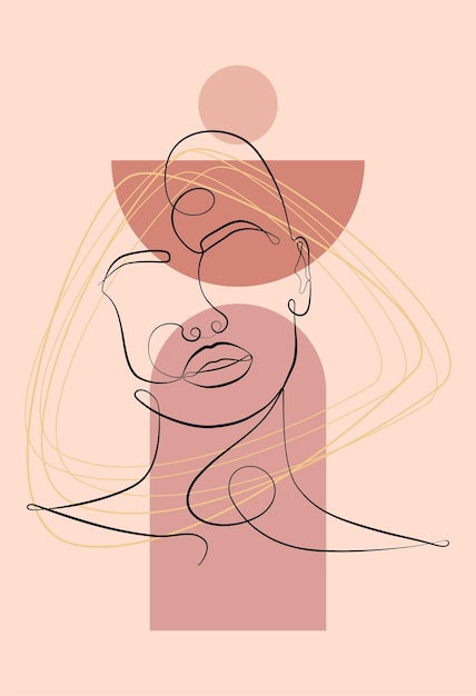 vector template of design and illustrations in a minimalistic linear style