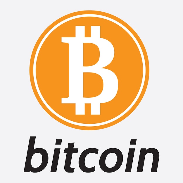 Vector template for the designation of crypto currency bitcoin