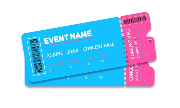 Vector template of event tickets