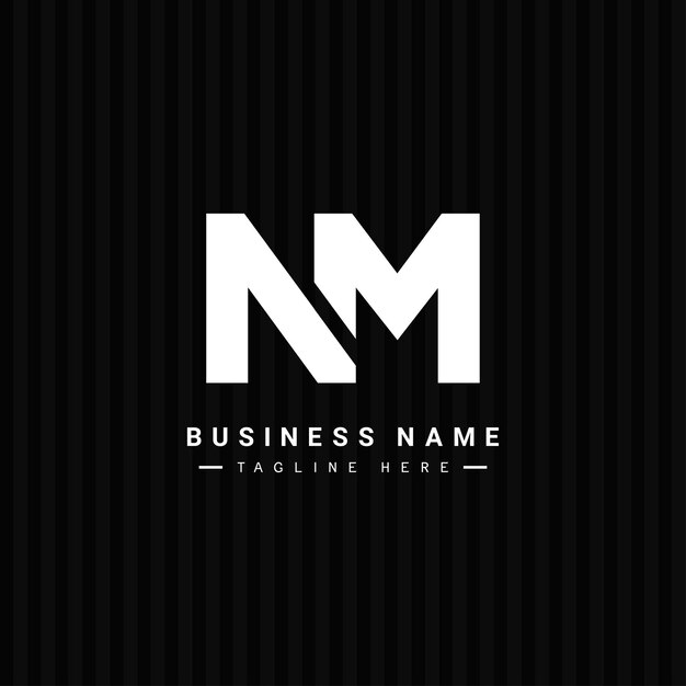 Vector Template for Initial Letter NM Logo Elegant Monogram Logo for Alphabet N and M