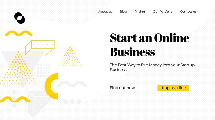 Vector vector template for landing page web concept with universal abstract shapes and elements composition website text design and development app responsive programming seo maintenance banner