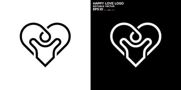 Vector template of love people logo romantic affection health care EPS 10