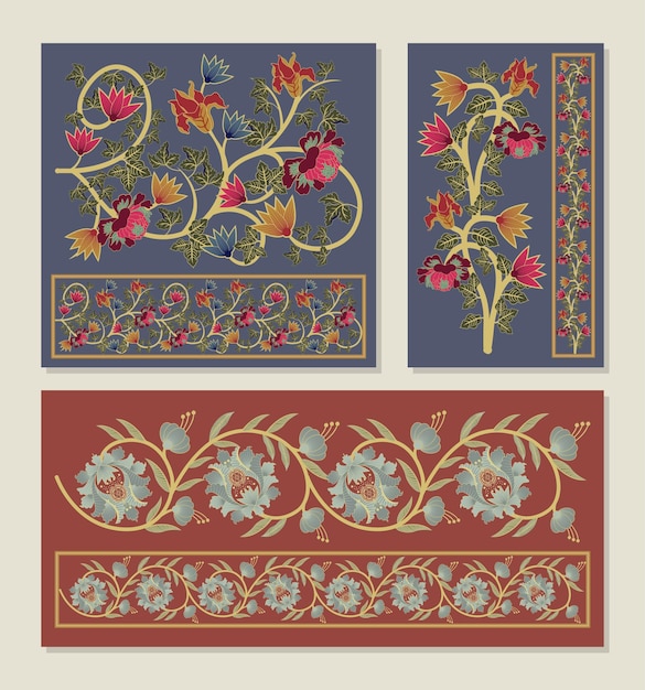 Vector template ornate floral border with classic or vintage theme
