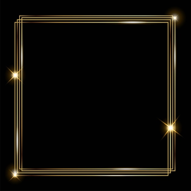 vector template of shining gold frame background with glitter