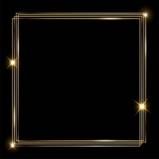 Vector vector template of shining gold frame background with glitter