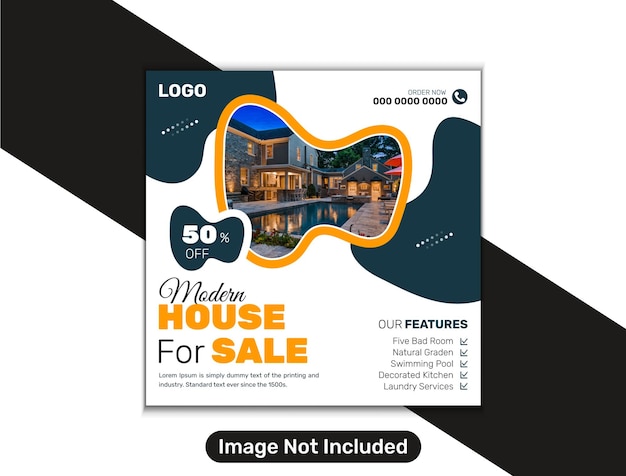 Vector template for social media posts for real estate businesses