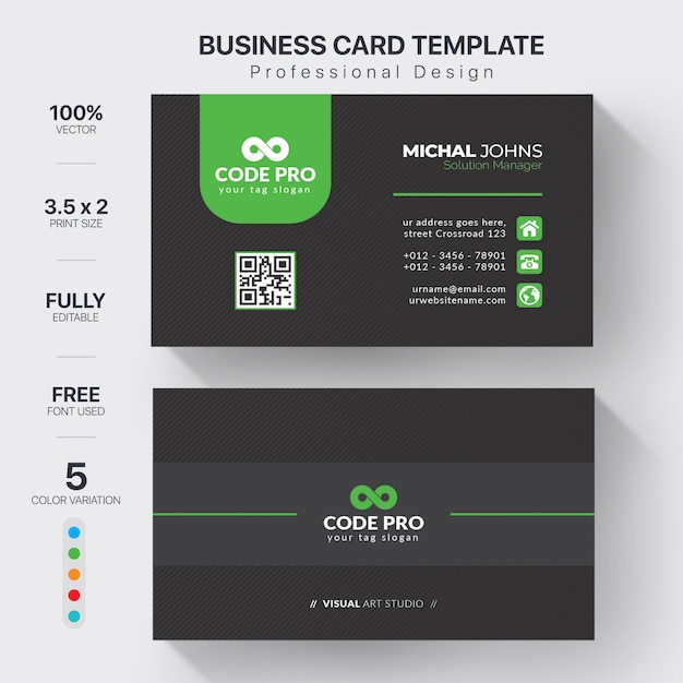 Vector template visit card